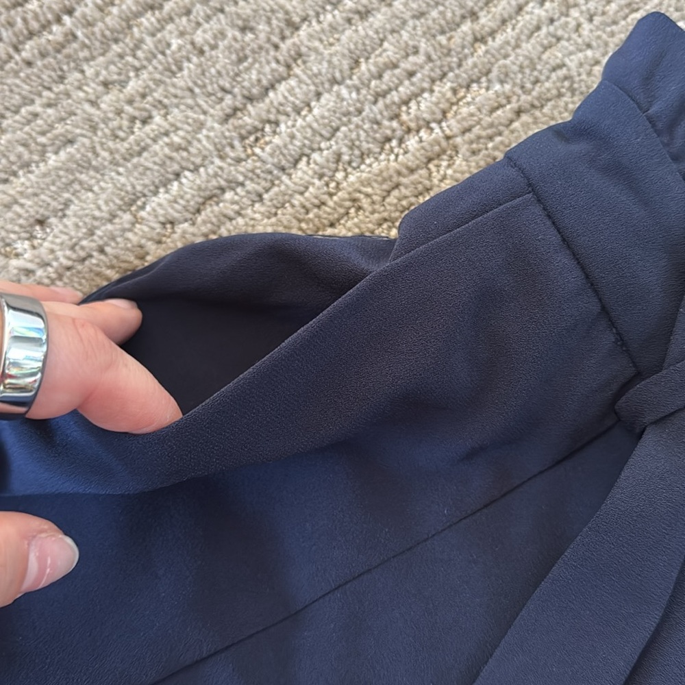 Navy Blue High Rise Trousers - Picture 6 of 8